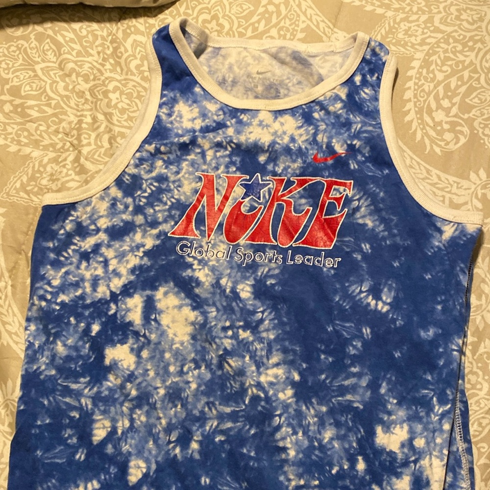 Nike tank top boys youth large blue and white
